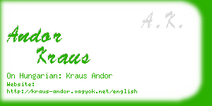 andor kraus business card